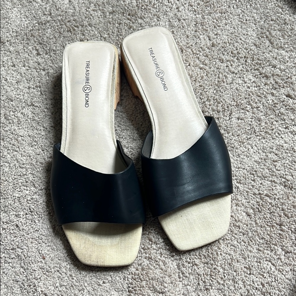 Treasure & Bond Black Women's Slide Sandals